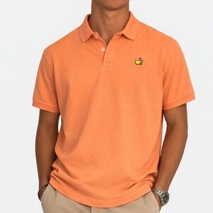 Masters Collection Golf Polo Shirt L Orange Augusta National Cotton Casual Pique